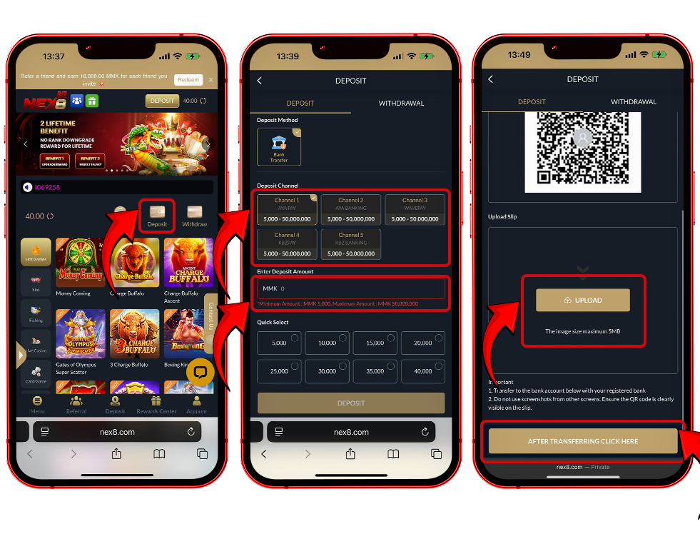 NEX8 apk ငွေသွင်းနည်း – နေ့စဉ် Promotion, Bonus နှင့် Fraud-free ငွေကြေးစနစ်